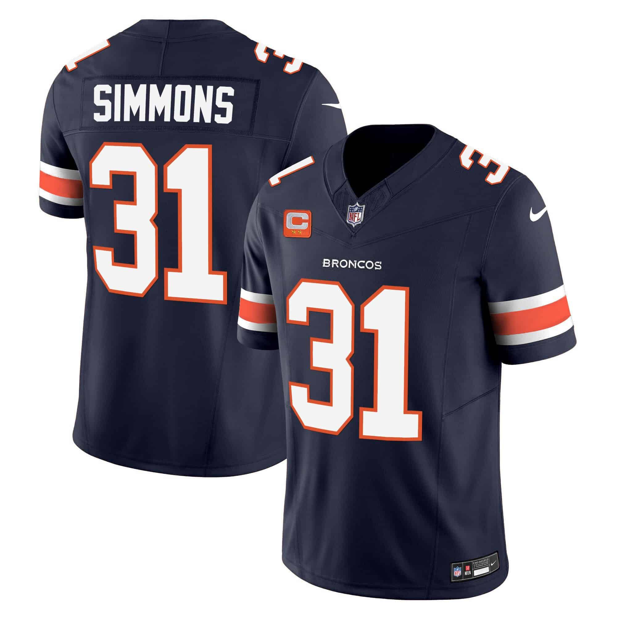 Men Denver Broncos #31 Simmons Blue 2024 Nike Vapor Limited NFL Jersey style 2->indianapolis colts->NFL Jersey